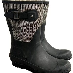 Women's Chooka Chelsea Boots Black and Gray Rain Boots